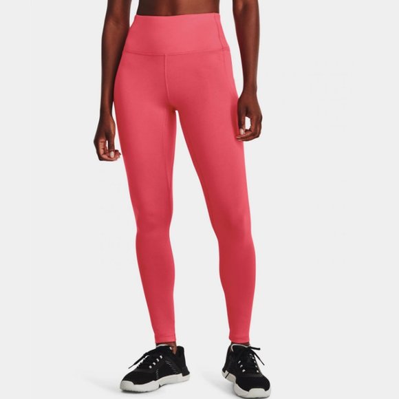 Under Armour Fitted Meridian Leggings Pockets Coral Pink Stretch  Athletic - Picture 1 of 8